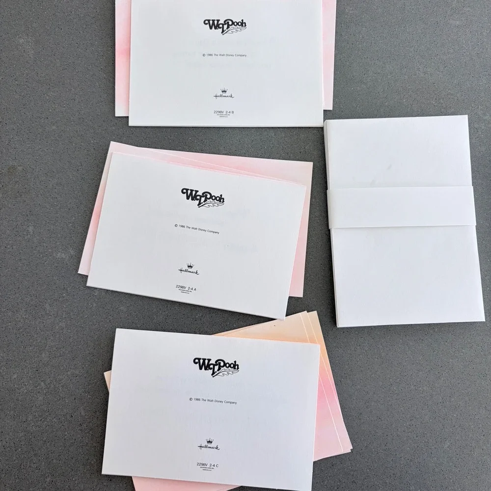 VNTG 1986 Hallmark Winnie the Pooh Valentine Cards Set of 11 E.H. Shepard Disney